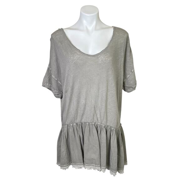 Free People Tops - Free People | Womens Light Gray Relaxed Ruffled Tunic Top | Size: S